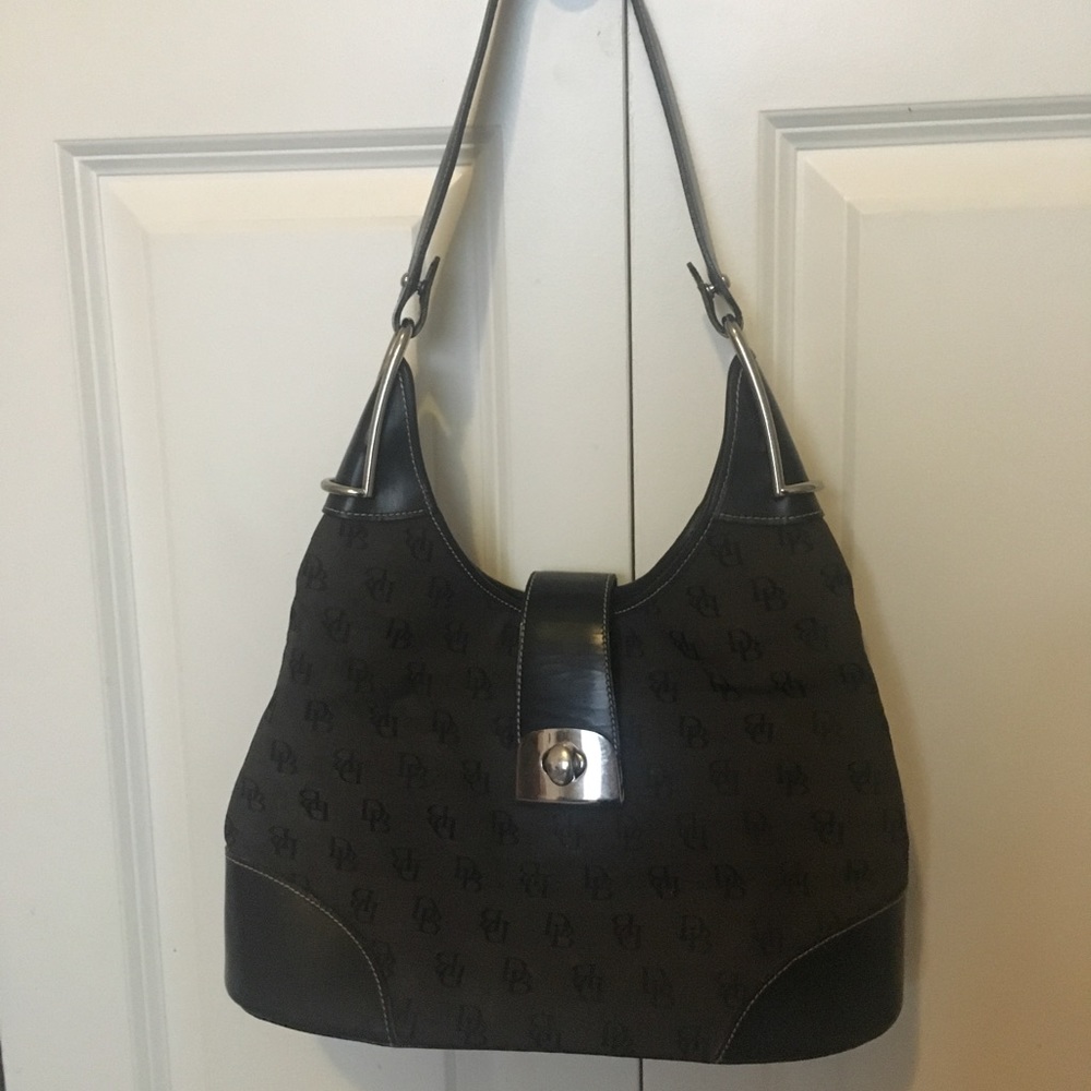 Black Leather Donney and Bourke Shoulder Bag